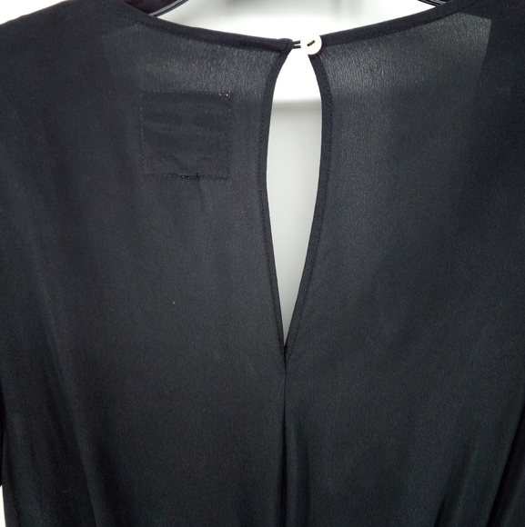 Chaser Black Silk Flouncy Surplice Romper Ruffle Feminine XS - Picture 12 of 13